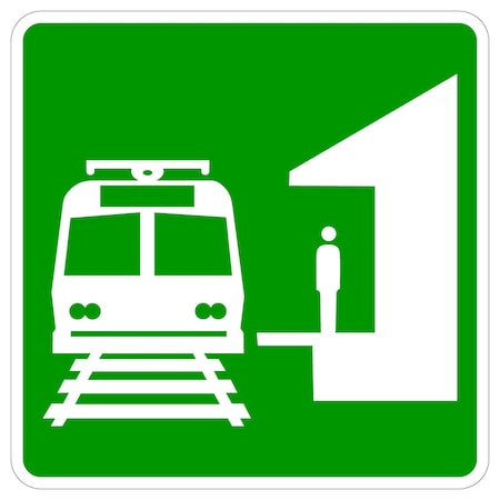 Sign Solutions Usa Light Rail Train Station (Symbol), Aluminum, 30 in x 30 in DUS08DWT3030I3-8